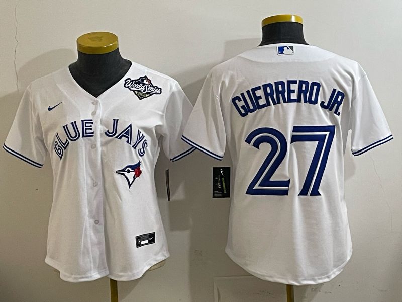 Women 2025 Toronto Blue Jays #27 Guerrero jr white Game Nike MLB Jersey style 003
